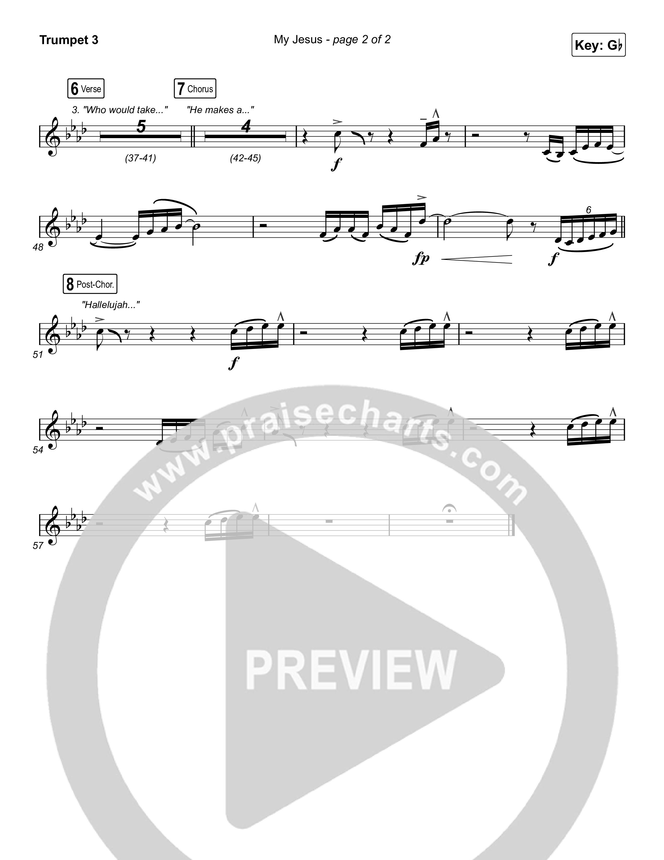 My Jesus (Choral Anthem SATB) Trumpet 3 (Anne Wilson / Arr. Luke Gambill)