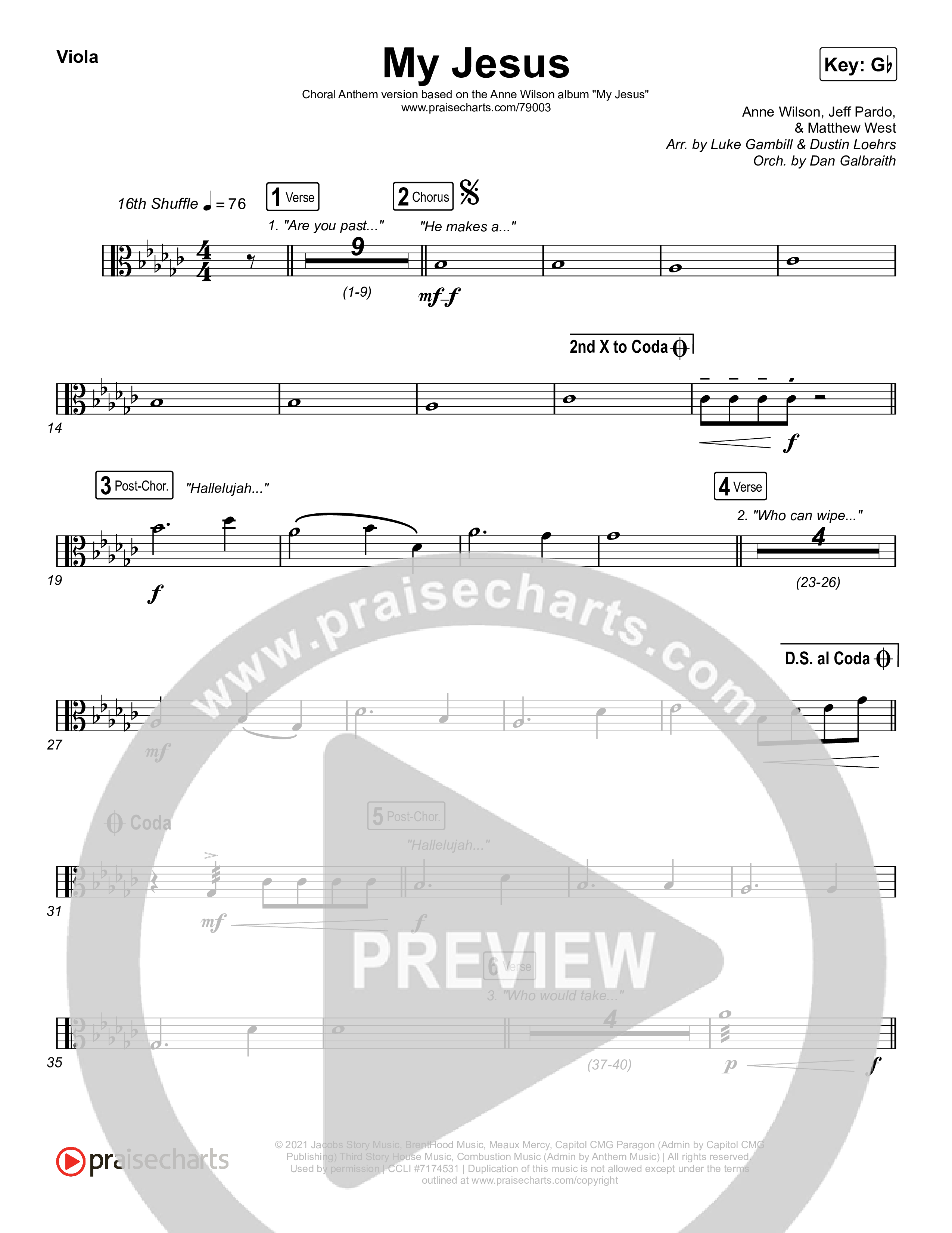 My Jesus (Choral Anthem SATB) String Pack (Anne Wilson / Arr. Luke Gambill)