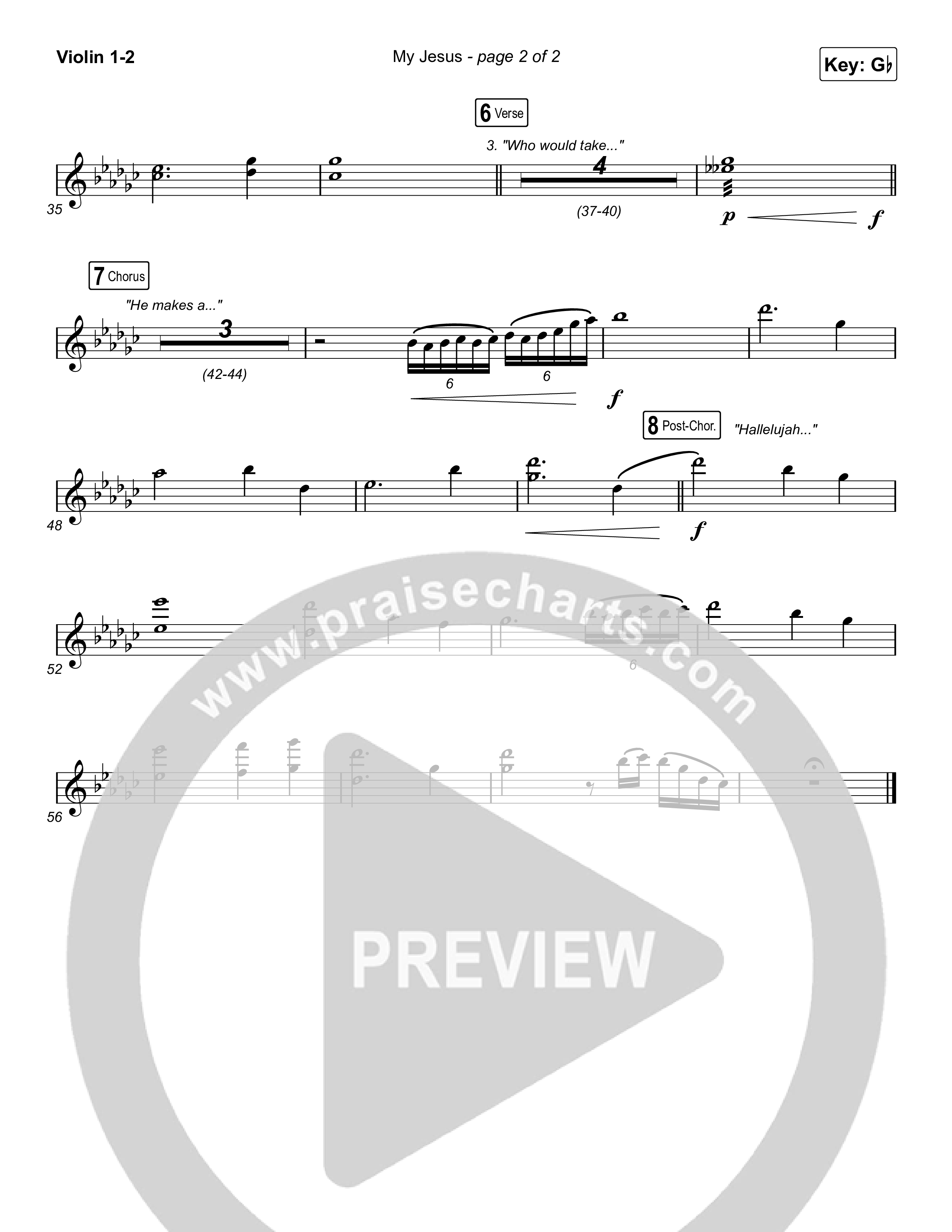 My Jesus (Choral Anthem SATB) Violin 1,2 (Anne Wilson / Arr. Luke Gambill)
