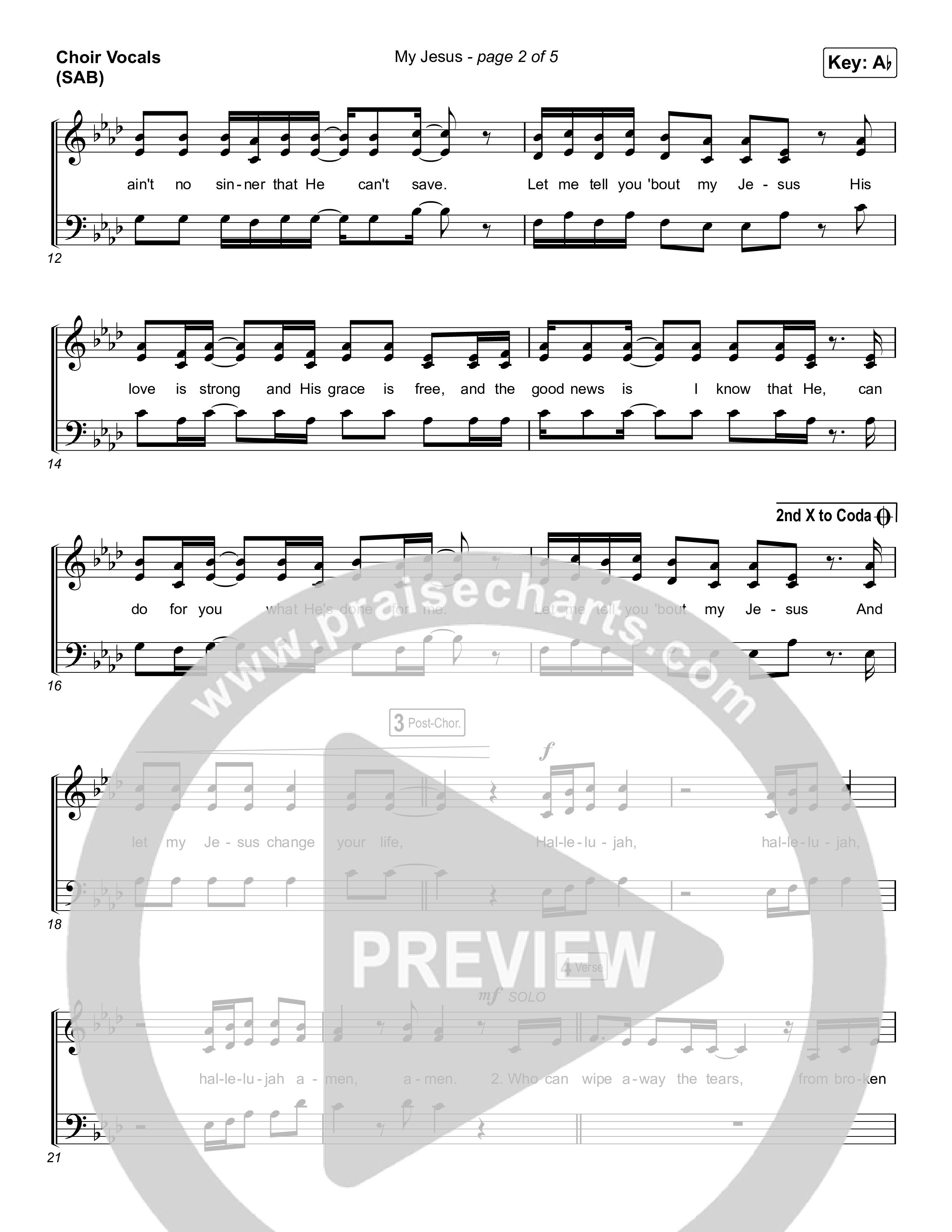 My Jesus (Worship Choir SAB) Choir Sheet (SAB) (Anne Wilson / Arr. Luke Gambill)