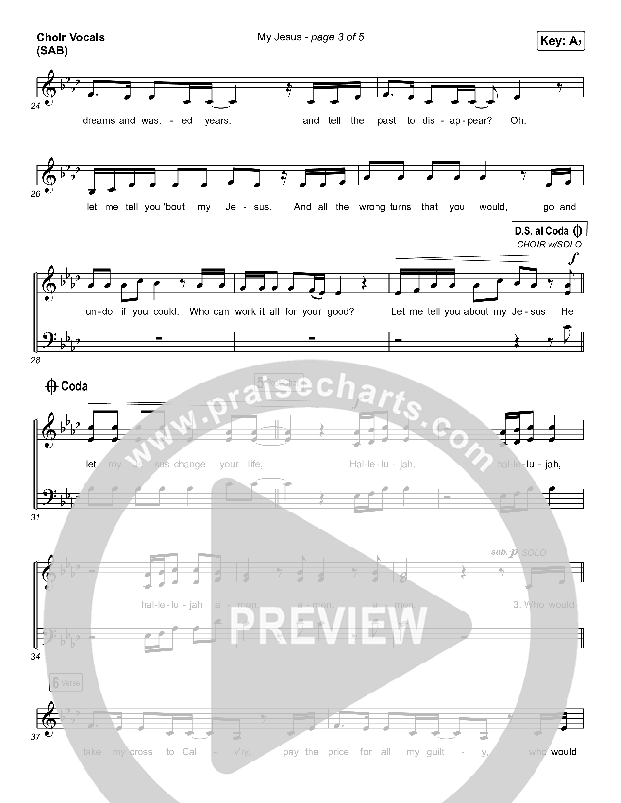 My Jesus (Worship Choir SAB) Choir Sheet (SAB) (Anne Wilson / Arr. Luke Gambill)