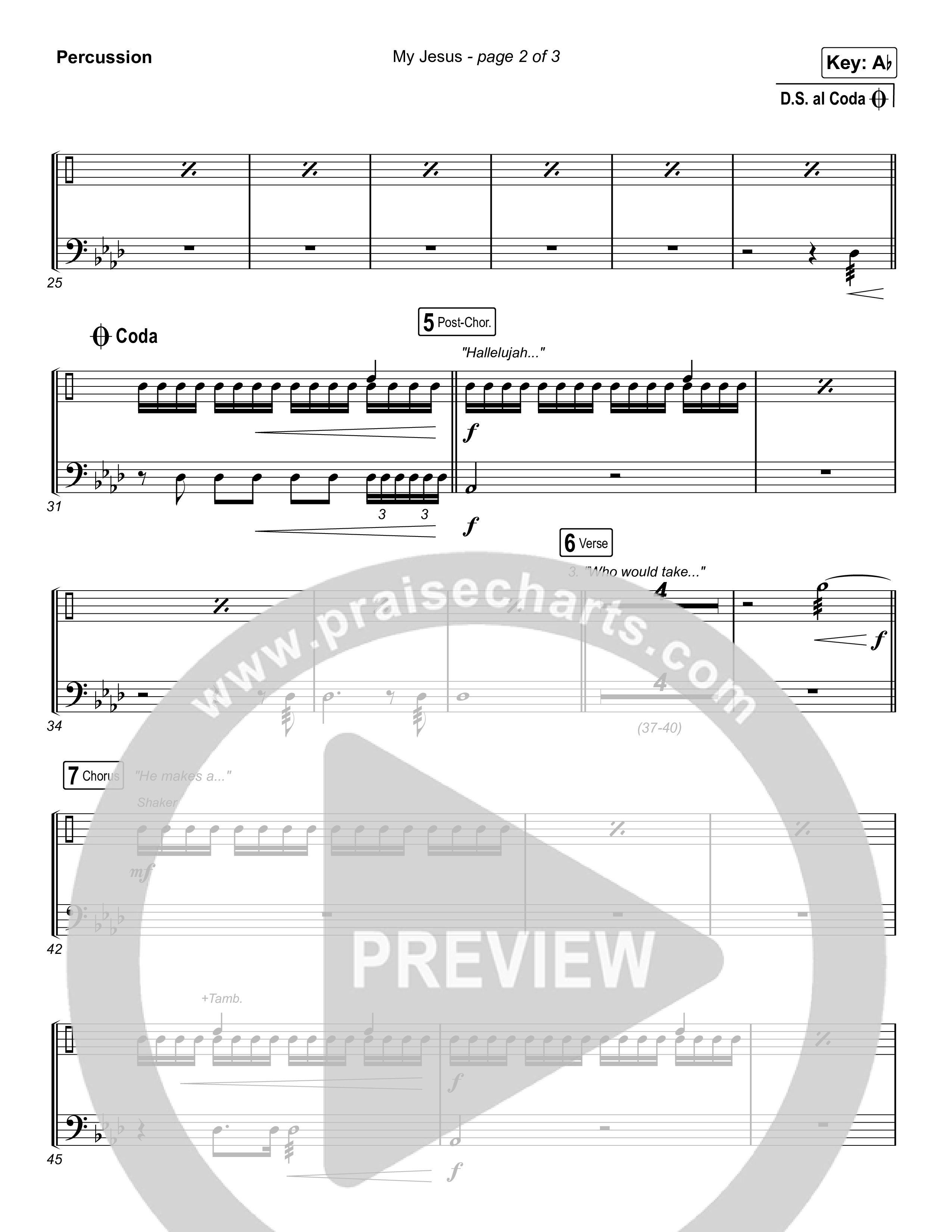 My Jesus (Worship Choir SAB) Percussion (Anne Wilson / Arr. Luke Gambill)