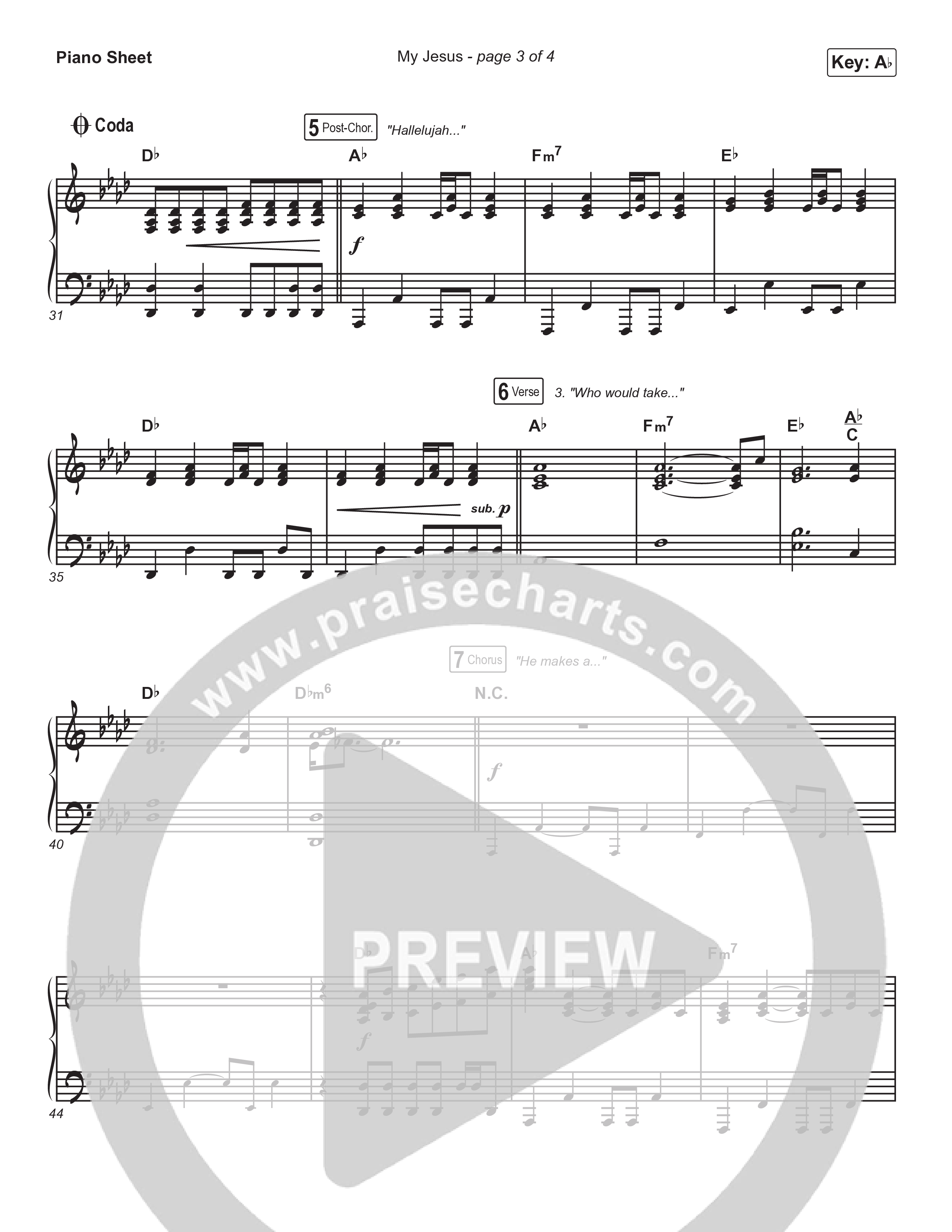 My Jesus (Worship Choir SAB) Piano Sheet (Anne Wilson / Arr. Luke Gambill)