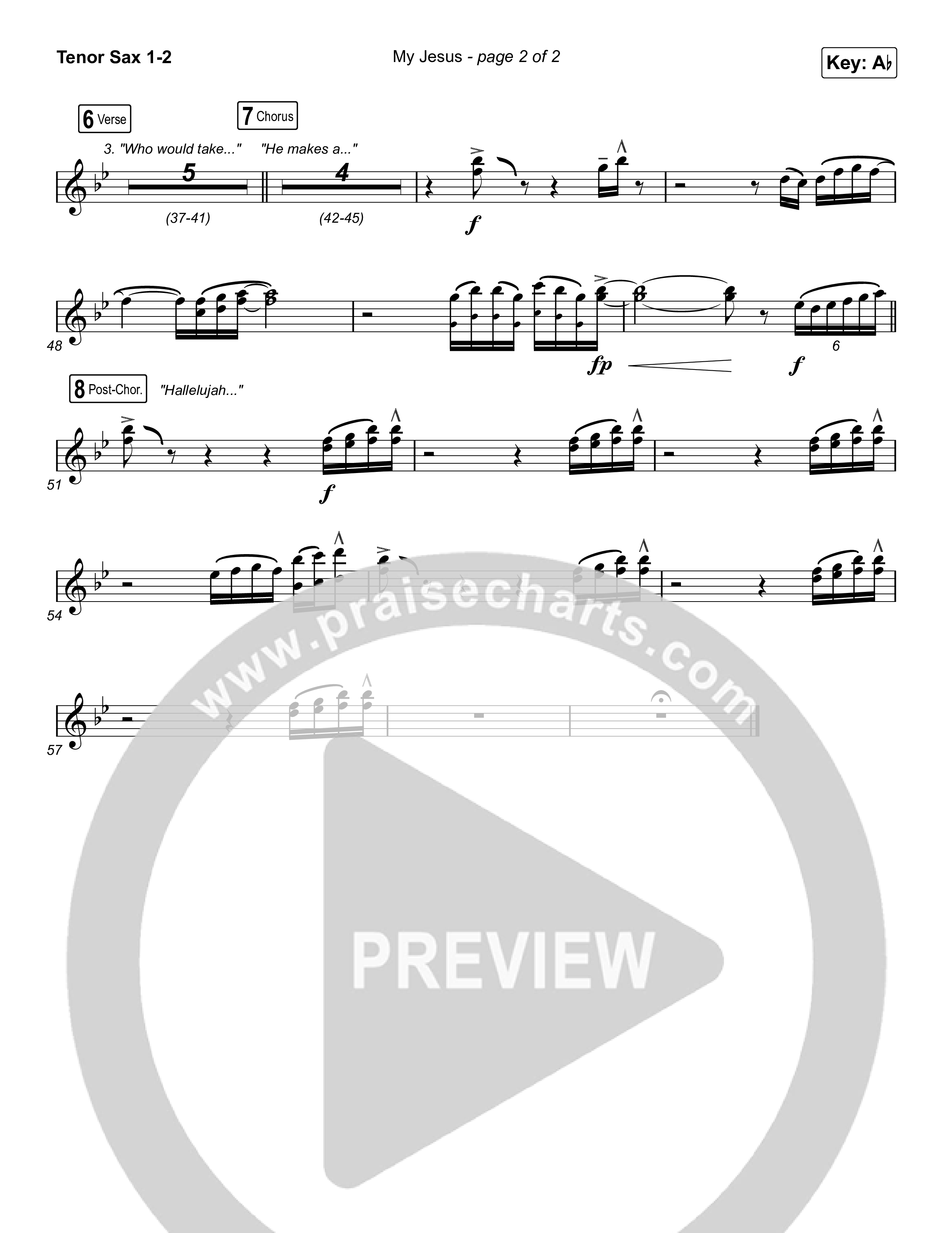 My Jesus (Worship Choir SAB) Tenor Sax 1/2 (Anne Wilson / Arr. Luke Gambill)