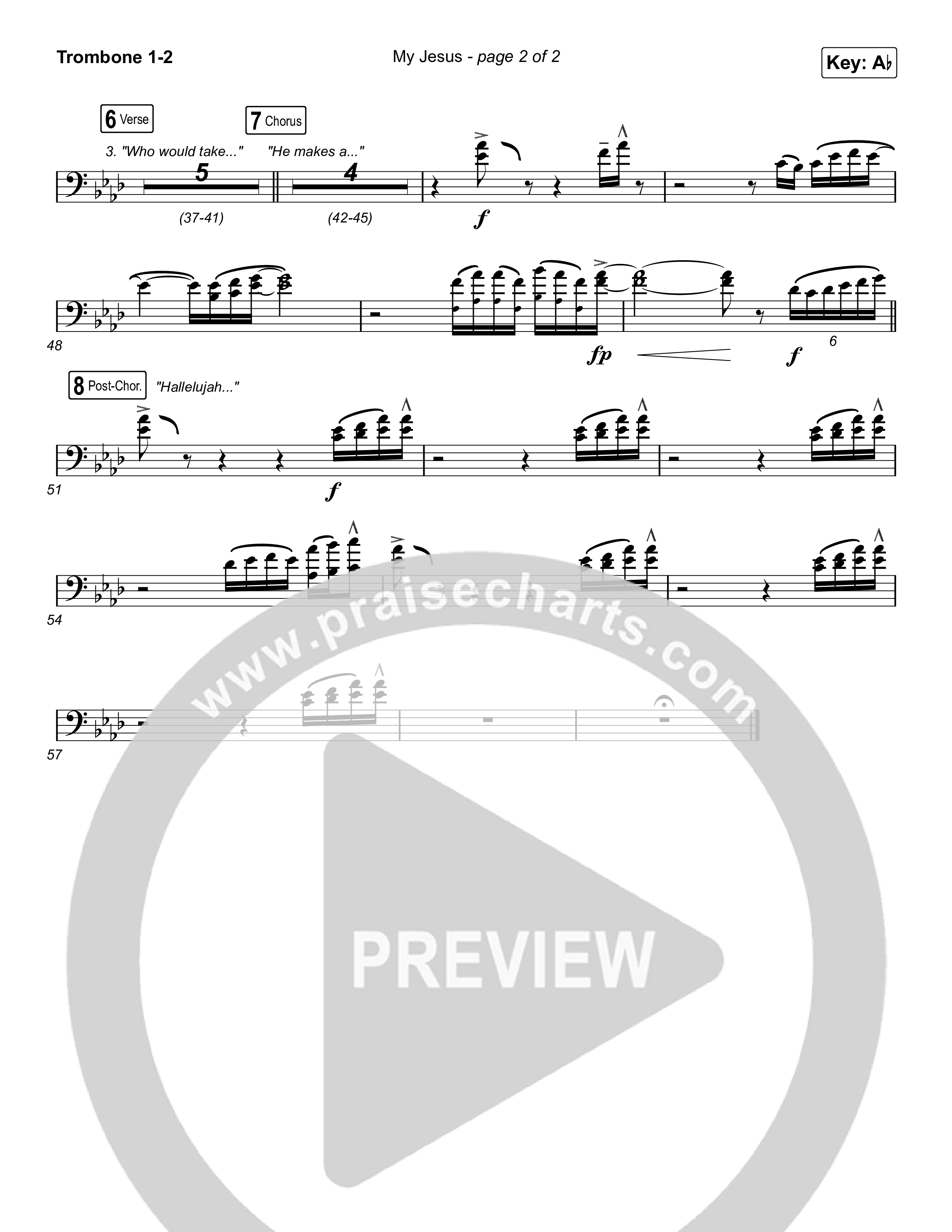My Jesus (Worship Choir SAB) Trombone 1/2 (Anne Wilson / Arr. Luke Gambill)