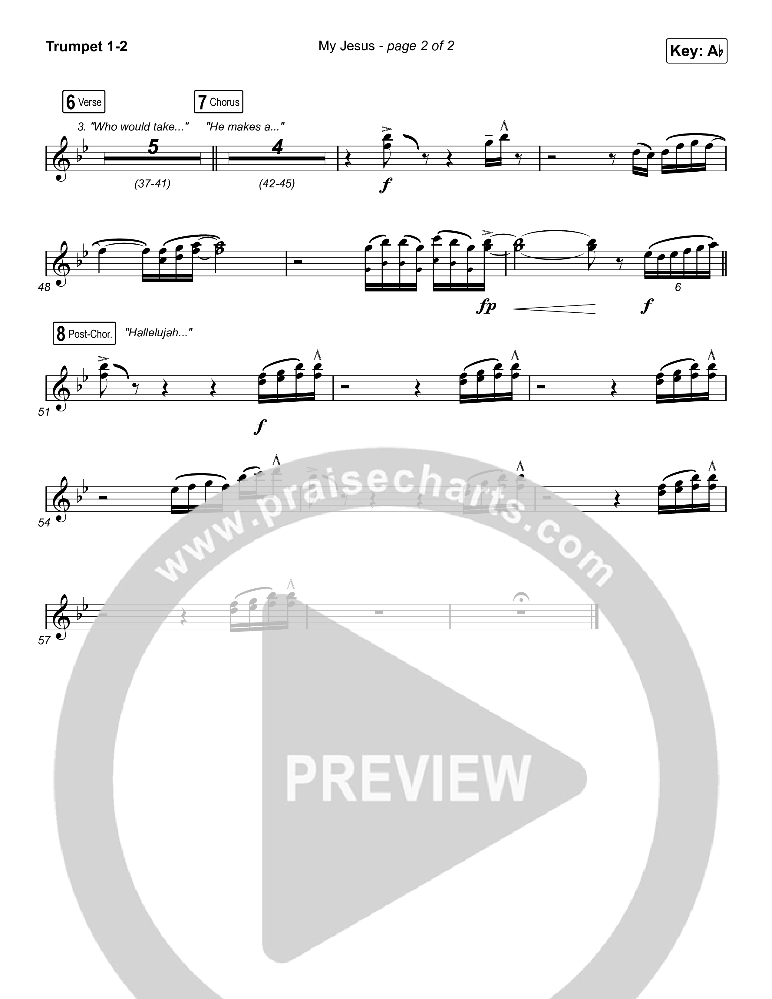 My Jesus (Worship Choir SAB) Trumpet 1,2 (Anne Wilson / Arr. Luke Gambill)