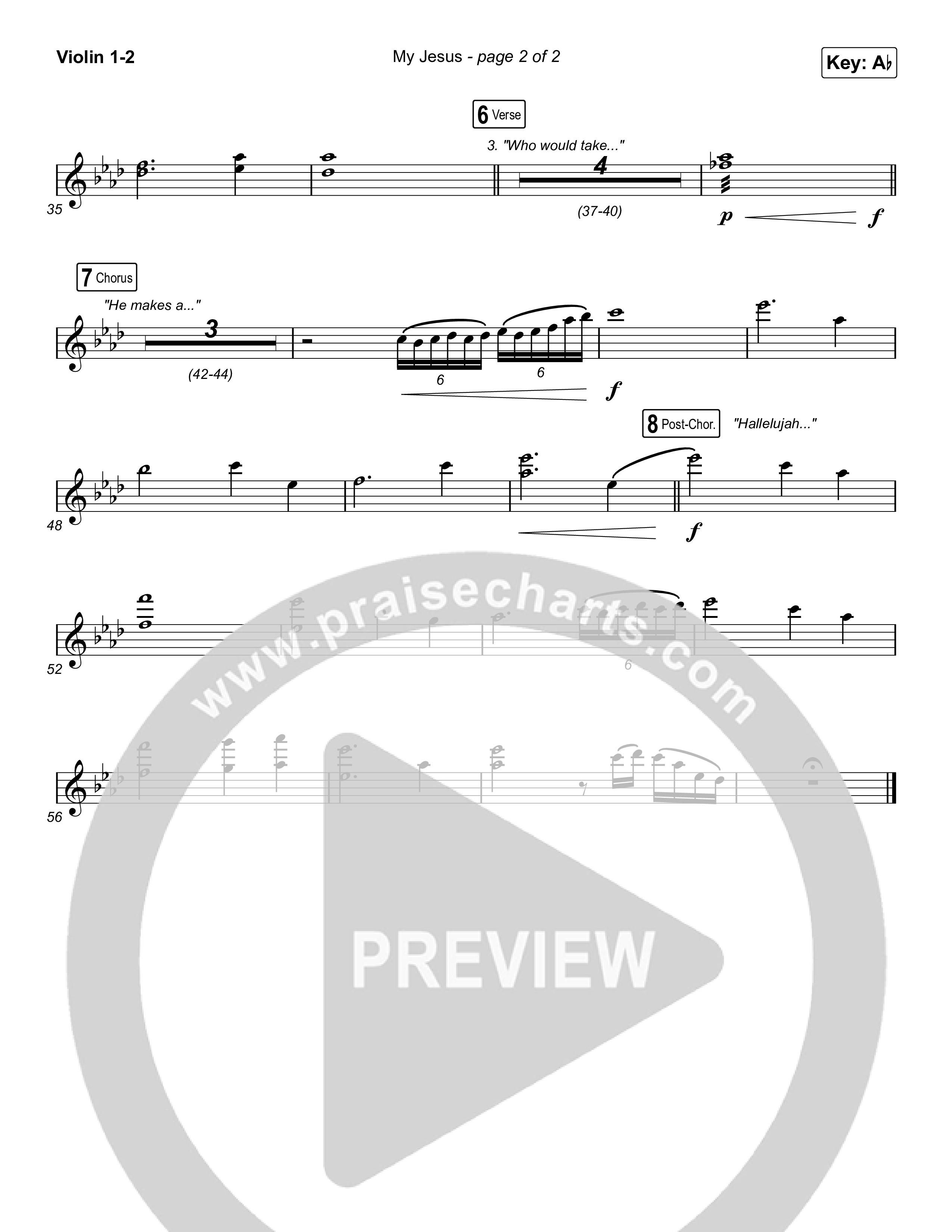 My Jesus (Worship Choir SAB) Violin 1/2 (Anne Wilson / Arr. Luke Gambill)