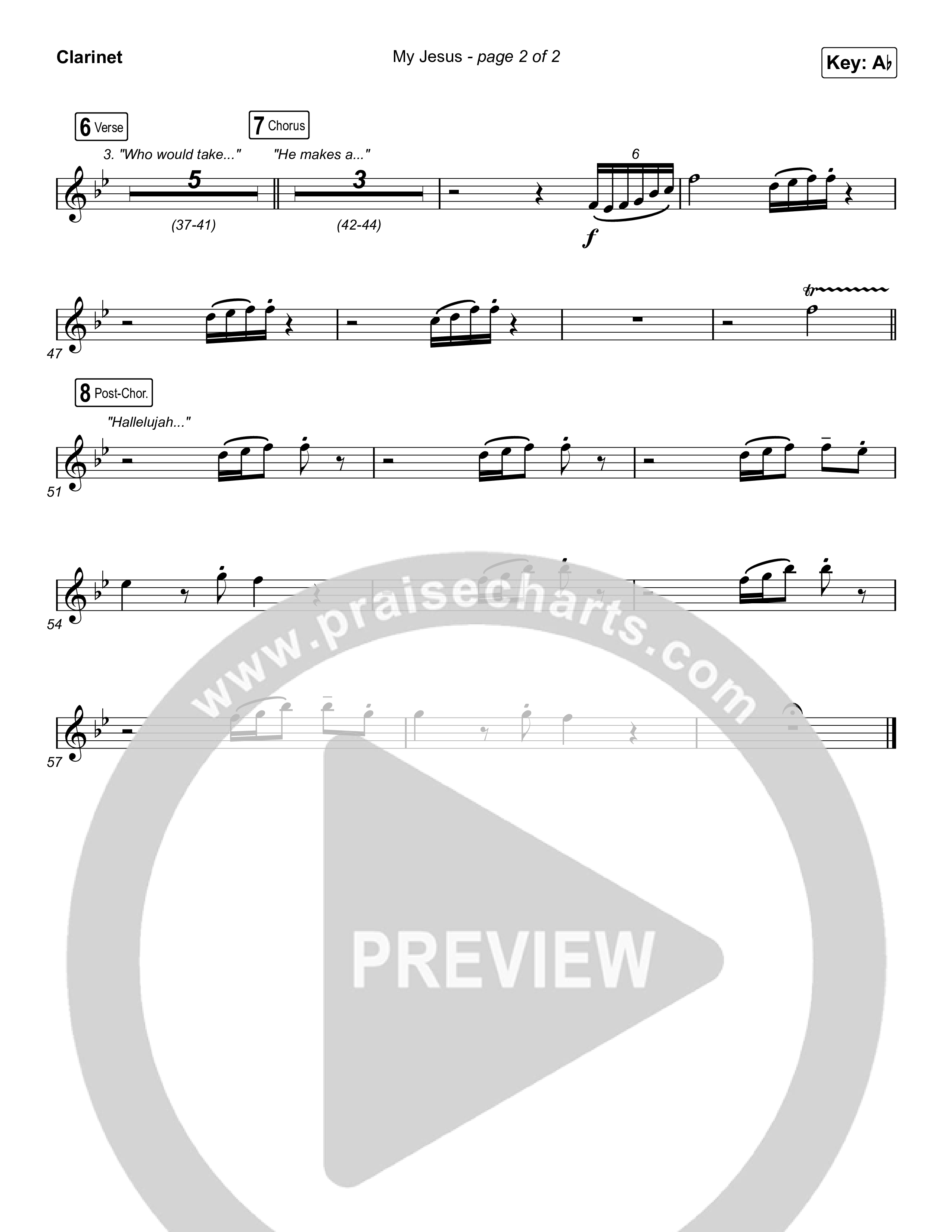 My Jesus (Unison/2-Part Choir) Clarinet (Anne Wilson / Arr. Luke Gambill)