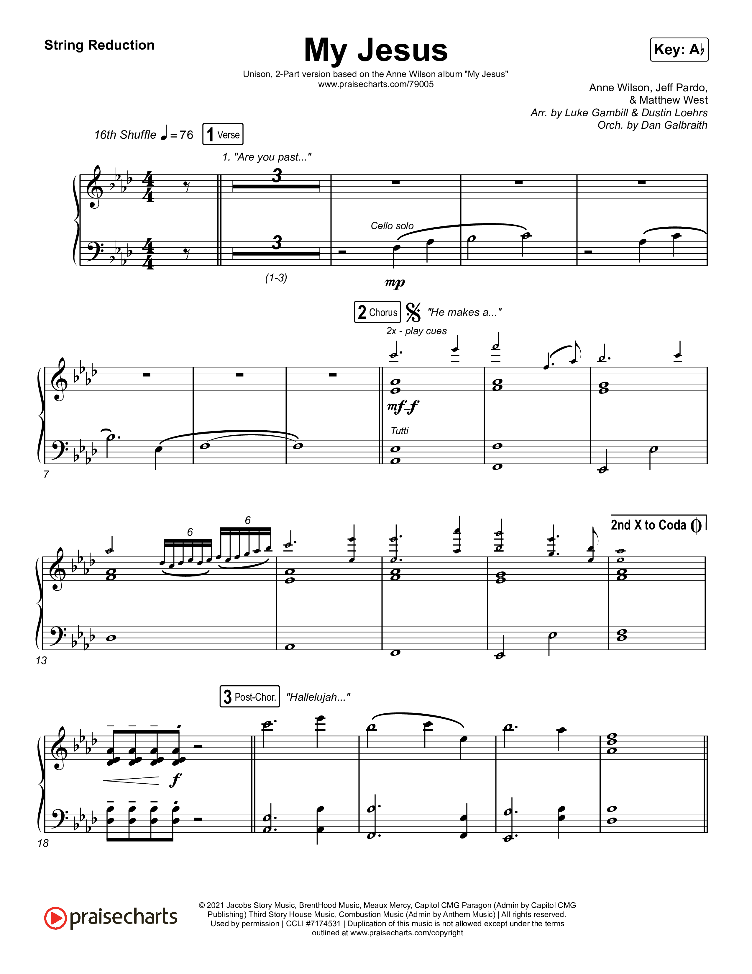 My Jesus (Unison/2-Part Choir) String Reduction (Anne Wilson / Arr. Luke Gambill)