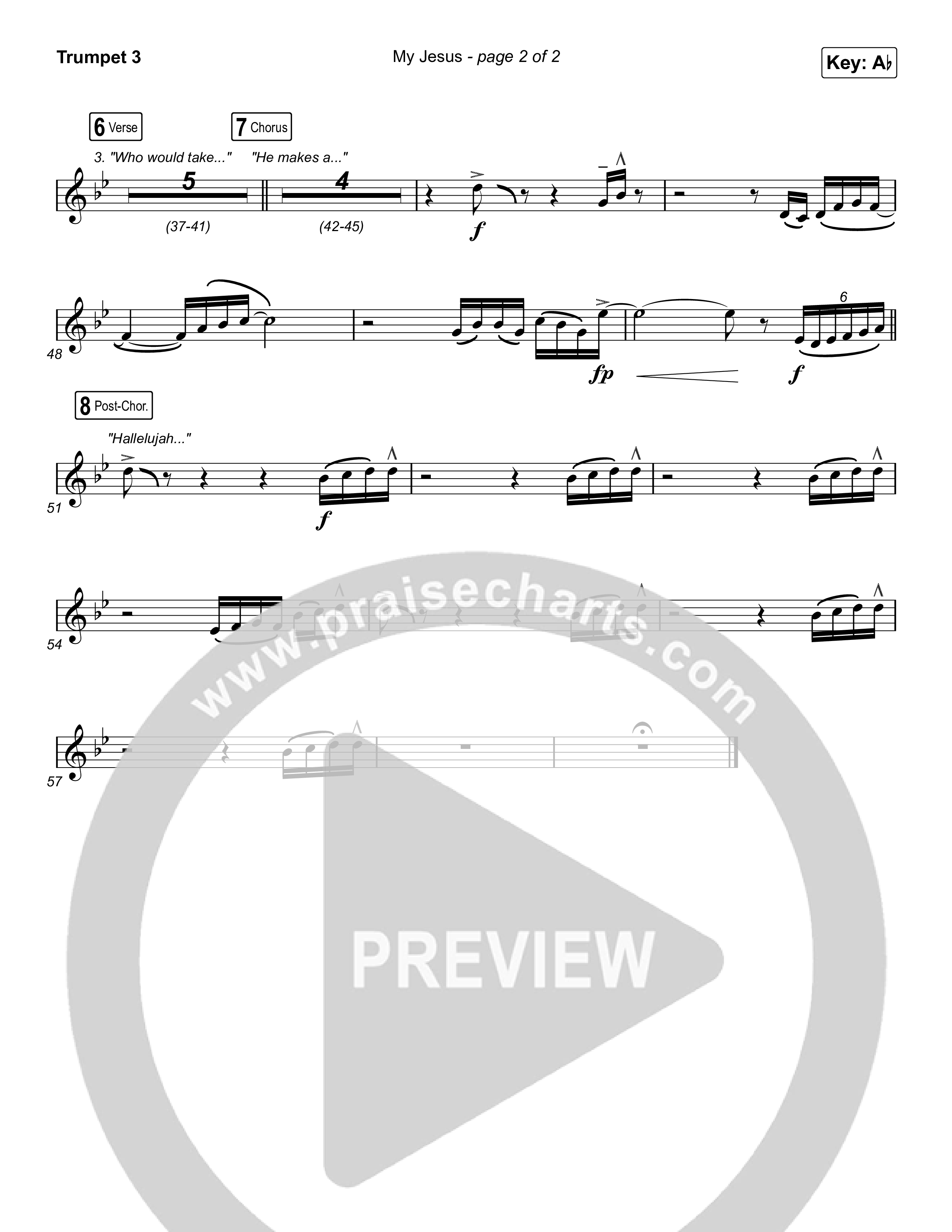 My Jesus (Unison/2-Part Choir) Trumpet 3 (Anne Wilson / Arr. Luke Gambill)