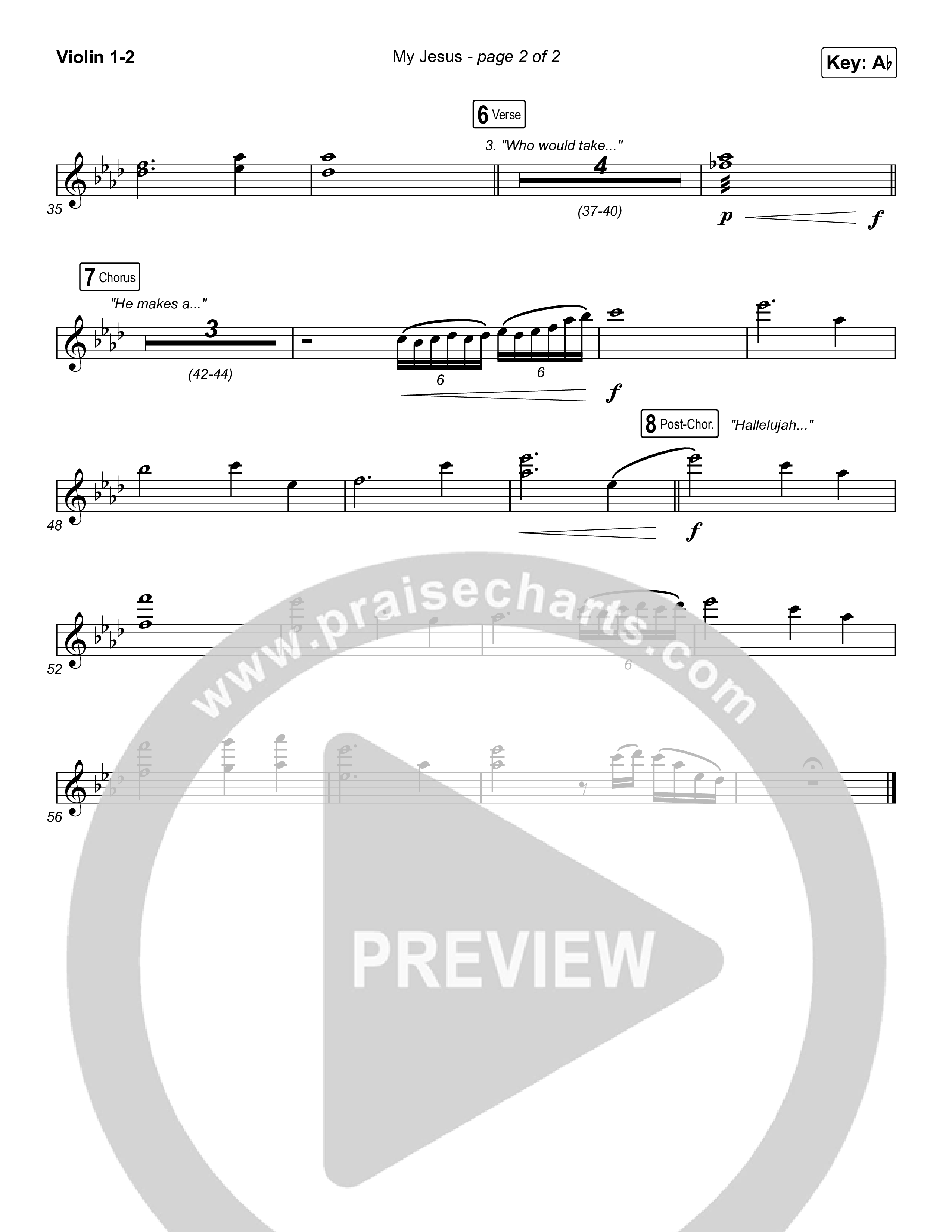 My Jesus (Unison/2-Part Choir) Violin 1/2 (Anne Wilson / Arr. Luke Gambill)
