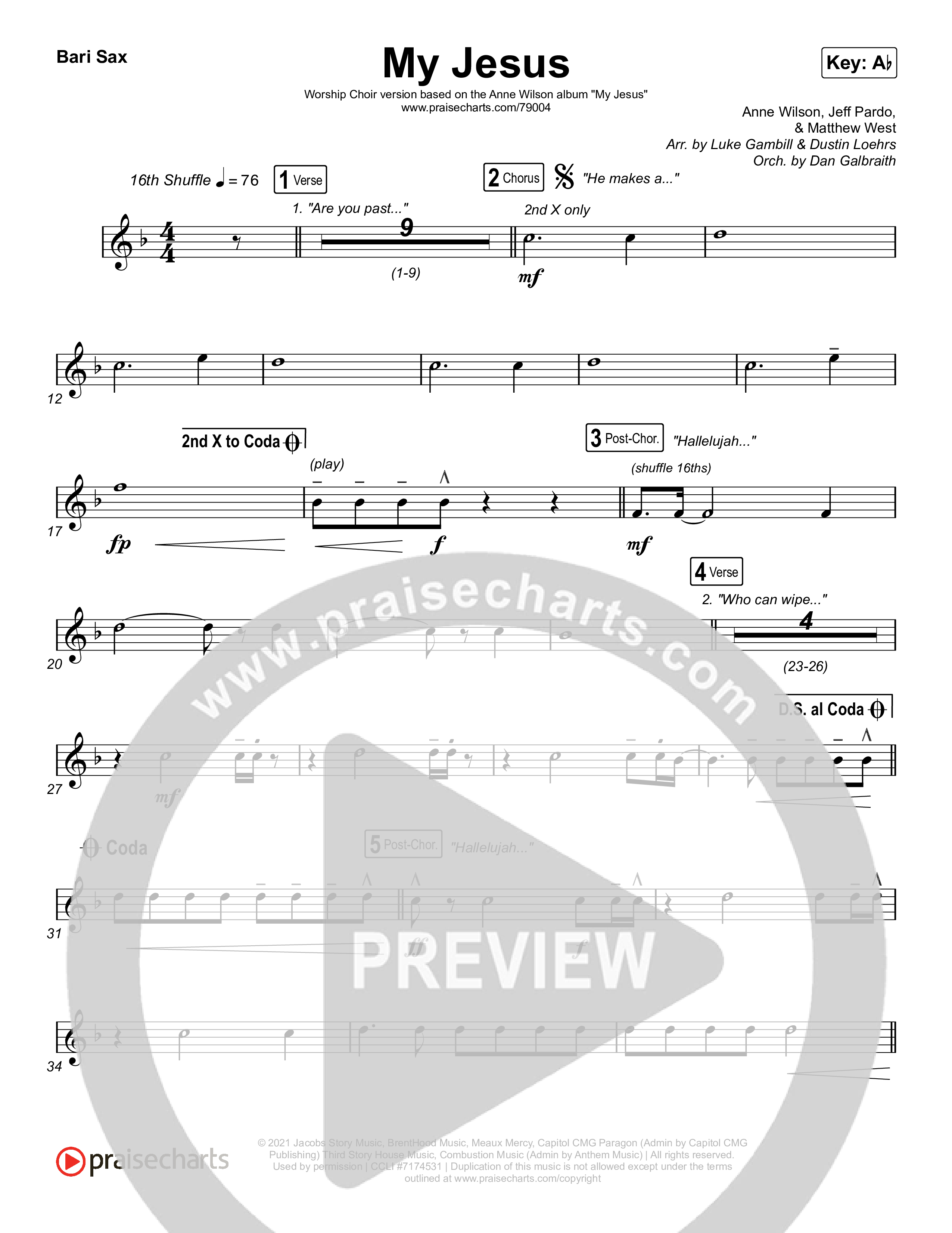 My Jesus (Sing It Now SATB) Bari Sax (Anne Wilson / Arr. Luke Gambill)