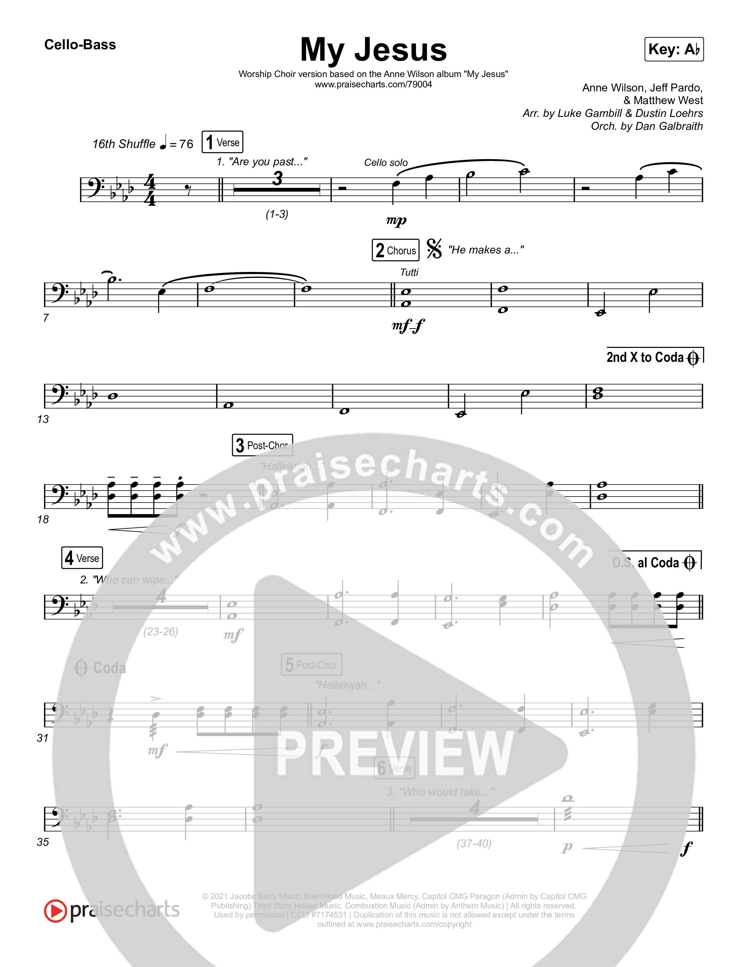 My Jesus (Sing It Now SATB) Cello/Bass (Anne Wilson / Arr. Luke Gambill)