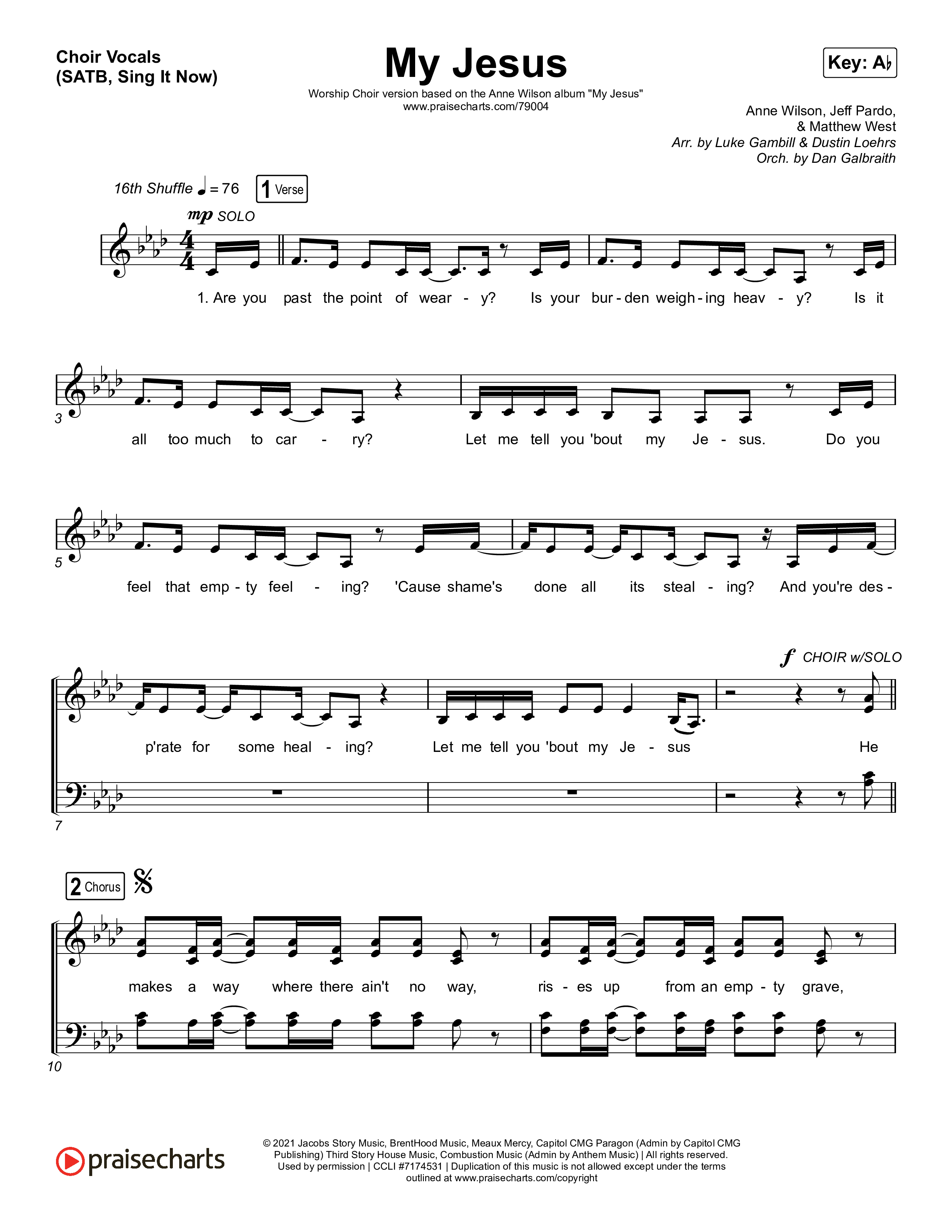 My Jesus (Sing It Now SATB) Choir Sheet (SATB) (Anne Wilson / Arr. Luke Gambill)