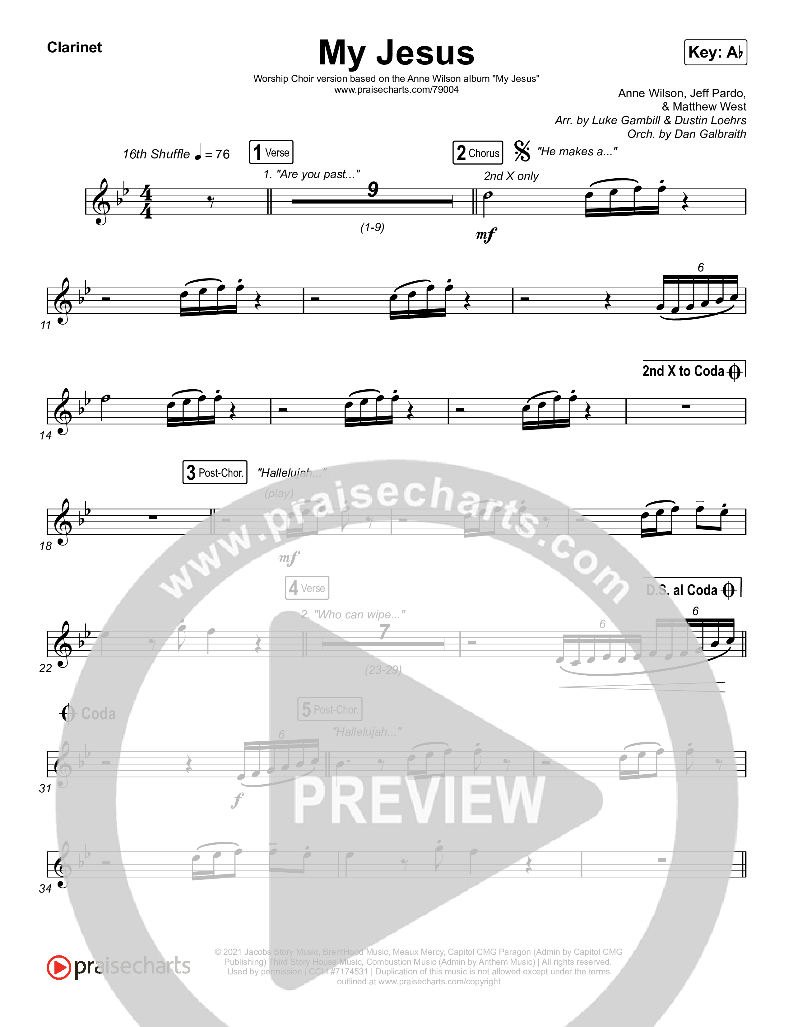 My Jesus (Sing It Now SATB) Clarinet (Anne Wilson / Arr. Luke Gambill)