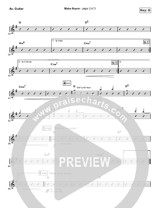 Make Room (Worship Choir SAB) Acoustic Guitar (Community Music / Arr. Luke Gambill)