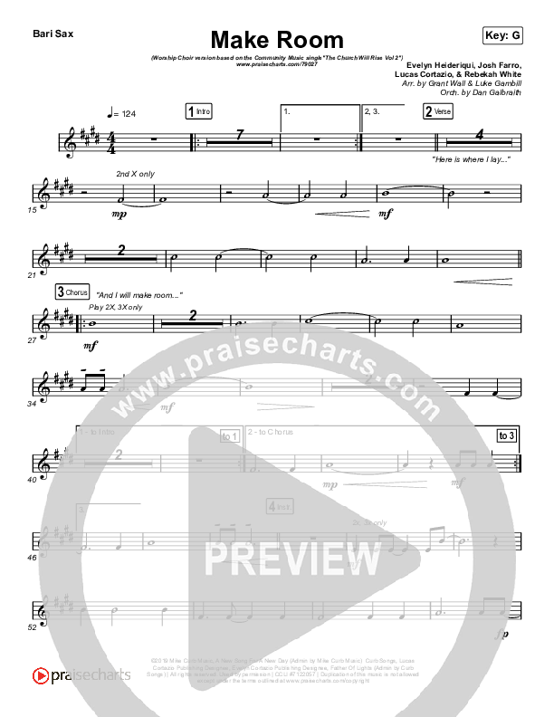 Make Room (Worship Choir SAB) Bari Sax (Community Music / Arr. Luke Gambill)