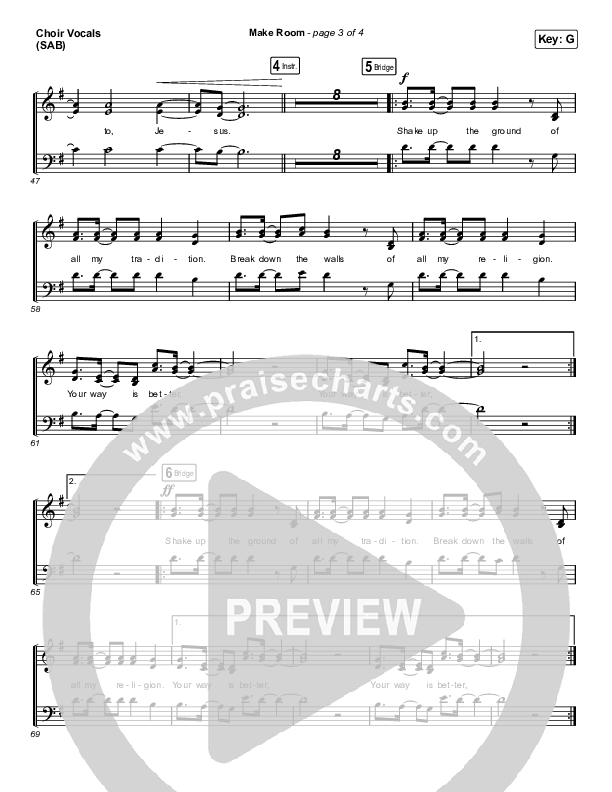 Make Room (Worship Choir SAB) Choir Sheet (SAB) (Community Music / Arr. Luke Gambill)