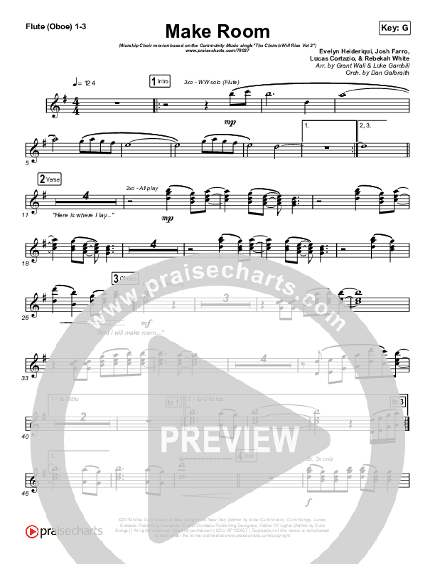Make Room (Worship Choir SAB) Flute/Oboe 1/2/3 (Community Music / Arr. Luke Gambill)