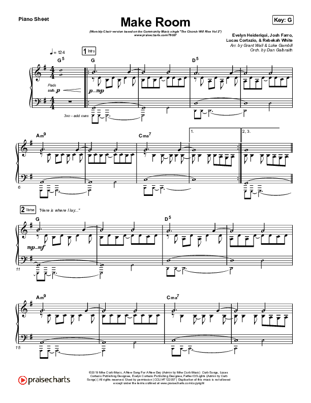 Make Room (Worship Choir SAB) Piano Sheet (Community Music / Arr. Luke Gambill)