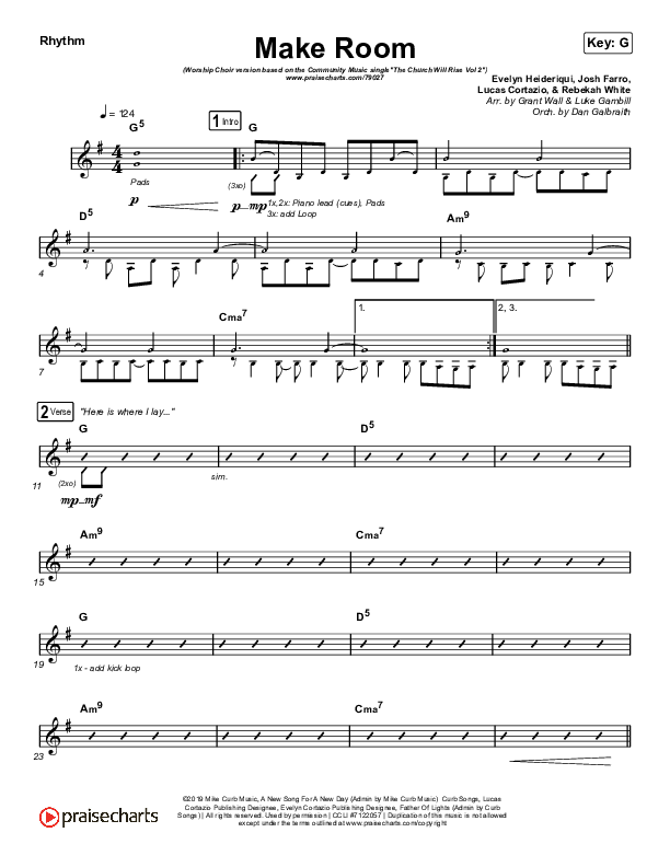 Make Room (Worship Choir SAB) Rhythm Chart (Community Music / Arr. Luke Gambill)