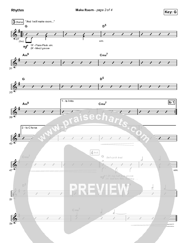 Make Room (Worship Choir SAB) Rhythm Chart (Community Music / Arr. Luke Gambill)