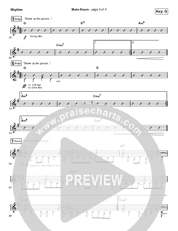 Make Room (Worship Choir SAB) Rhythm Chart (Community Music / Arr. Luke Gambill)