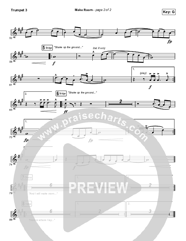 Make Room (Worship Choir SAB) Trumpet 3 (Community Music / Arr. Luke Gambill)