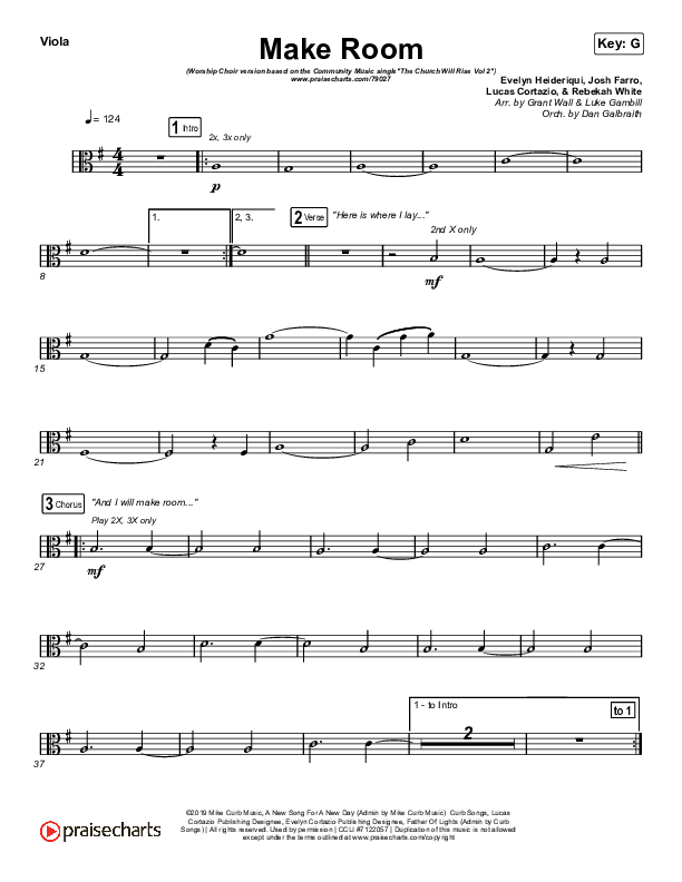 Make Room (Worship Choir SAB) Viola (Community Music / Arr. Luke Gambill)