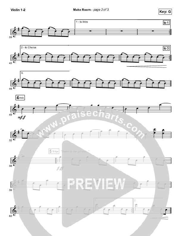 Make Room (Worship Choir SAB) Violin 1/2 (Community Music / Arr. Luke Gambill)