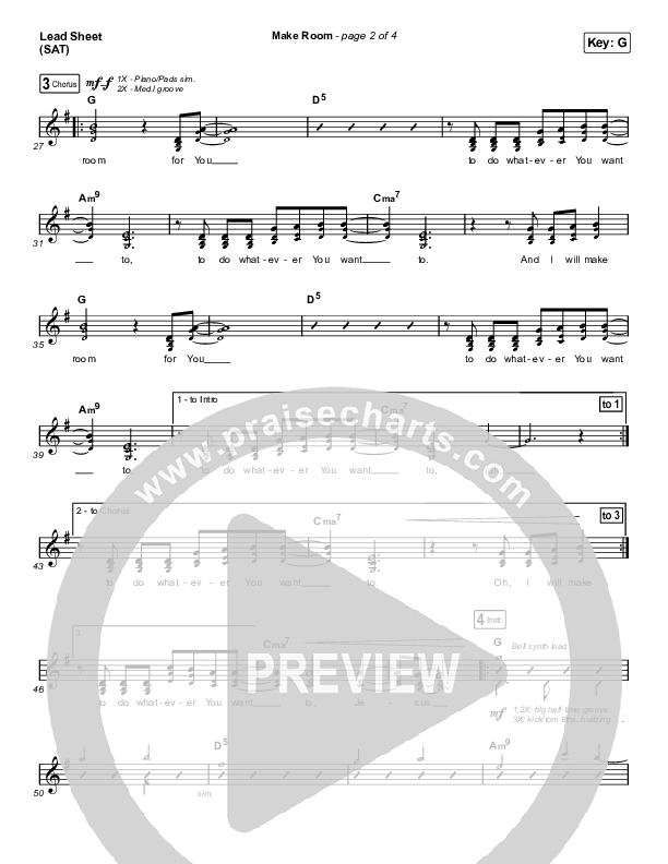 Make Room (Choral Anthem SATB) Lead Sheet (SAT) (Community Music / Arr. Luke Gambill)