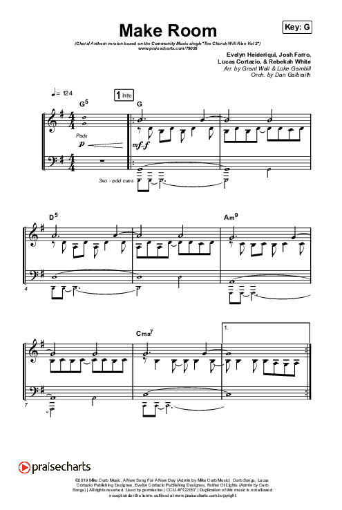 Make Room (Choral Anthem SATB) Octavo (SATB & Pno) (Community Music / Arr. Luke Gambill)