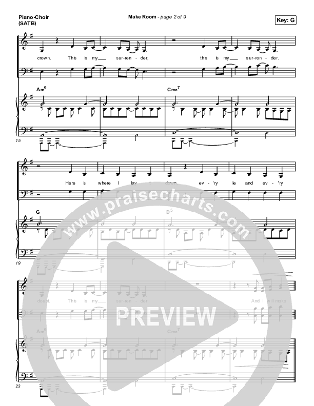 Make Room (Choral Anthem SATB) Piano/Vocal (SATB) (Community Music / Arr. Luke Gambill)