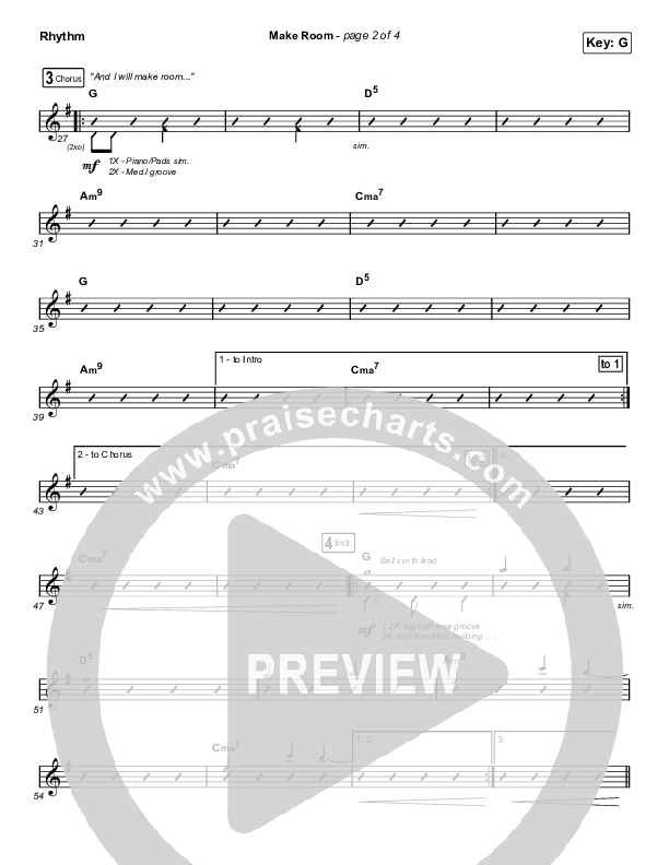 Make Room (Choral Anthem SATB) Rhythm Chart (Community Music / Arr. Luke Gambill)