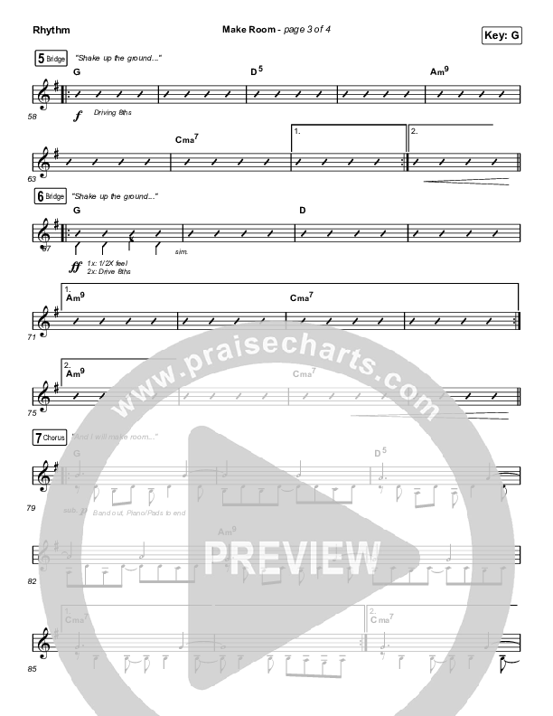 Make Room (Choral Anthem SATB) Rhythm Chart (Community Music / Arr. Luke Gambill)
