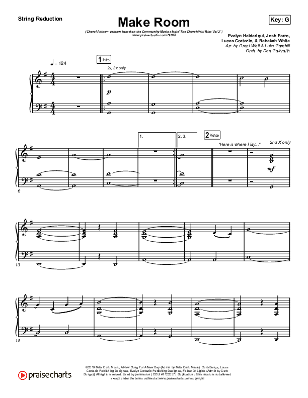 Make Room (Choral Anthem SATB) String Reduction (Community Music / Arr. Luke Gambill)