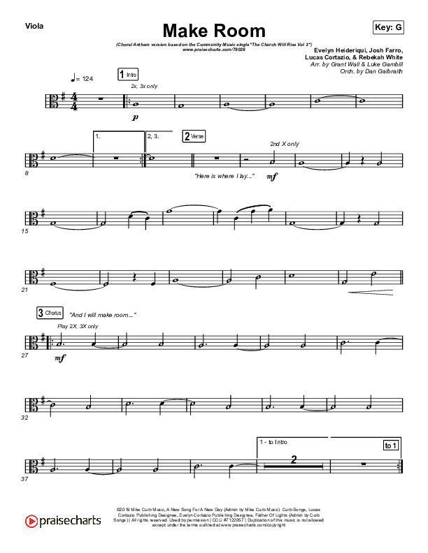 Make Room (Choral Anthem SATB) Viola (Community Music / Arr. Luke Gambill)