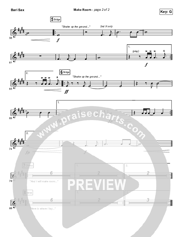 Make Room (Sing It Now SATB) Bari Sax (Community Music / Arr. Luke Gambill)