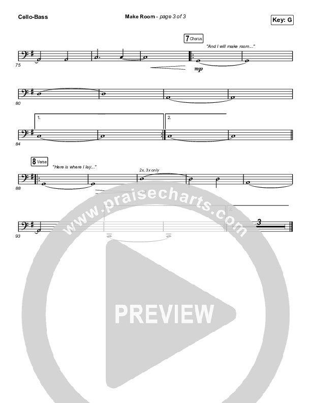 Make Room (Sing It Now SATB) Cello/Bass (Community Music / Arr. Luke Gambill)