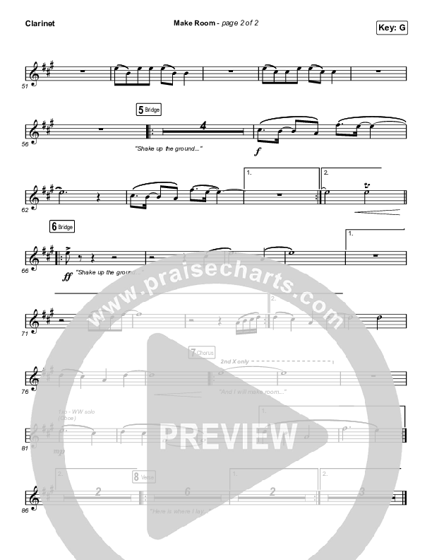 Make Room (Sing It Now SATB) Clarinet (Community Music / Arr. Luke Gambill)