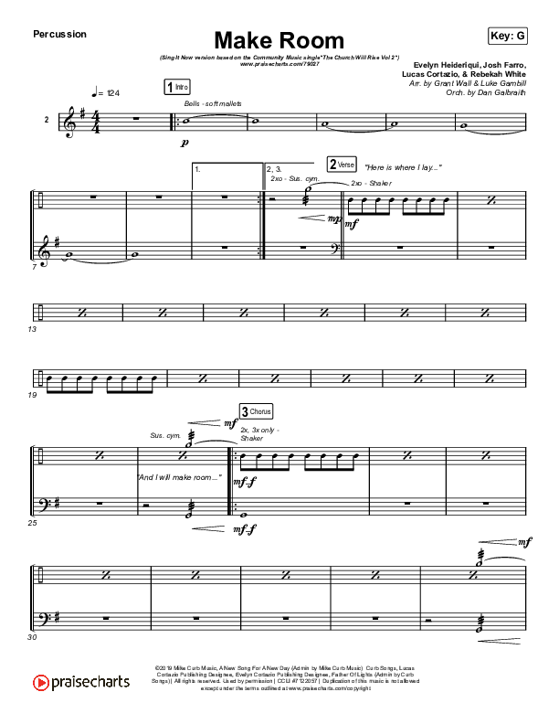 Make Room (Sing It Now SATB) Percussion (Community Music / Arr. Luke Gambill)