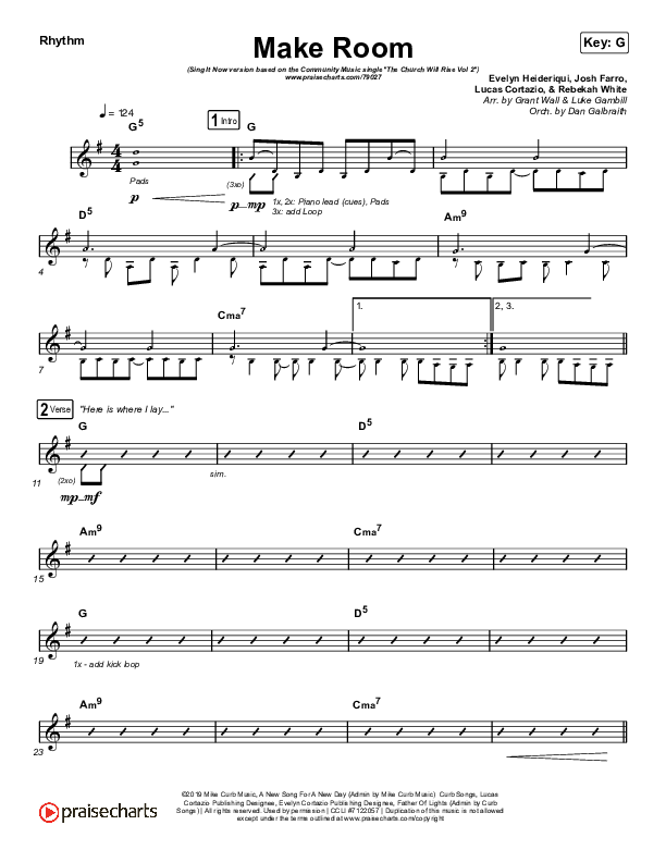 Make Room (Sing It Now SATB) Rhythm Chart (Community Music / Arr. Luke Gambill)