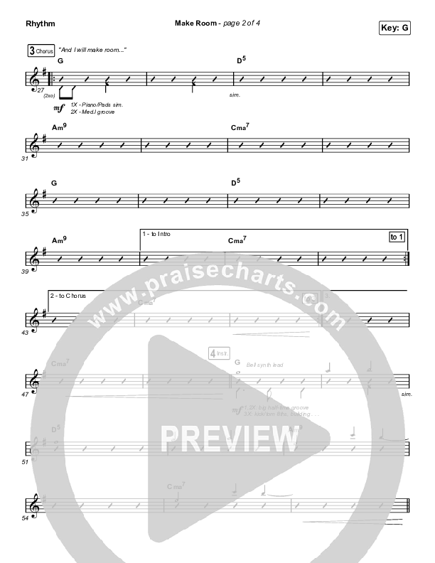 Make Room (Sing It Now SATB) Rhythm Chart (Community Music / Arr. Luke Gambill)
