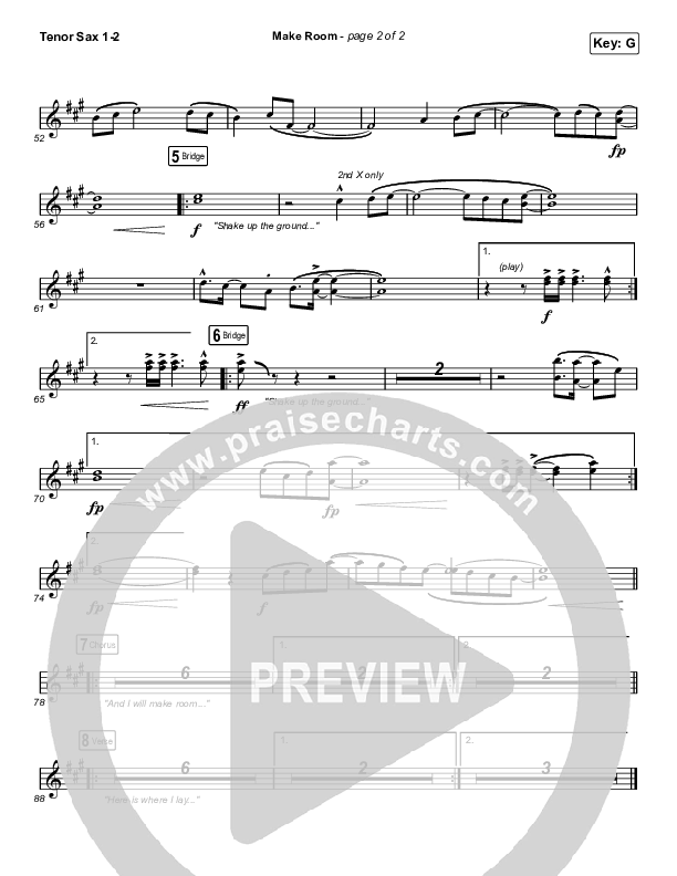 Make Room (Sing It Now SATB) Tenor Sax 1/2 (Community Music / Arr. Luke Gambill)