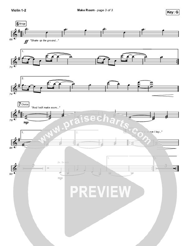 Make Room (Sing It Now SATB) Violin 1/2 (Community Music / Arr. Luke Gambill)