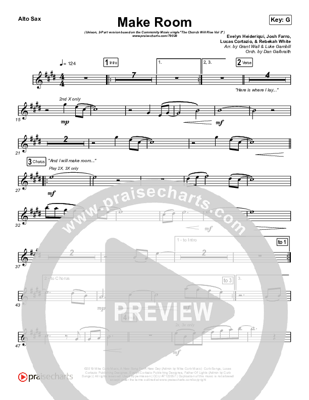 Make Room (Unison/2-Part Choir) Alto Sax (Community Music / Arr. Luke Gambill)