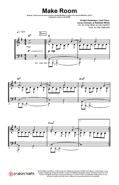 Make Room (Unison/2-Part Choir) Conductor's Score (Community Music / Arr. Luke Gambill)