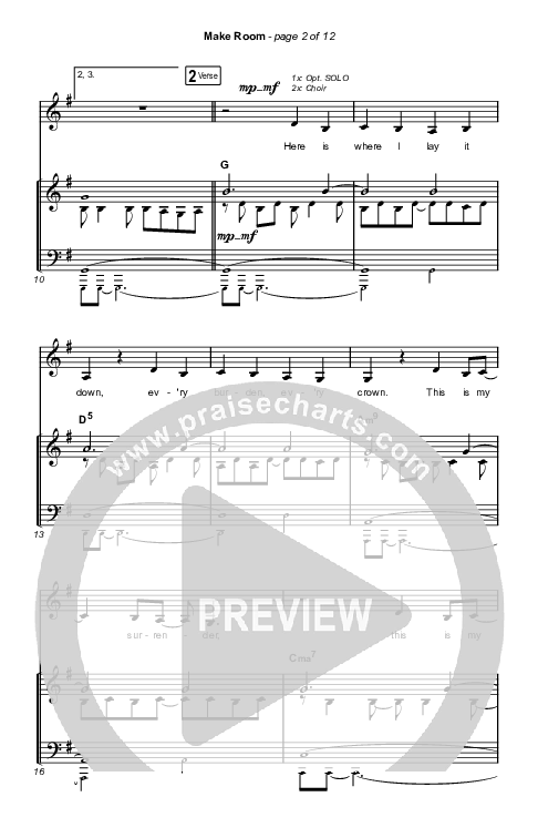 Make Room (Unison/2-Part Choir) Conductor's Score (Community Music / Arr. Luke Gambill)