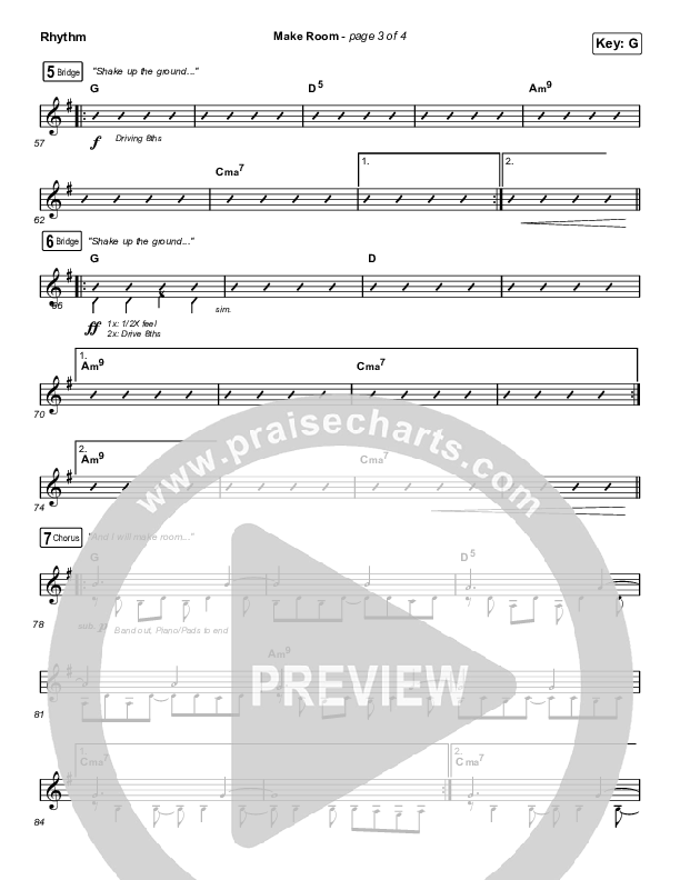 Make Room (Unison/2-Part Choir) Rhythm Chart (Community Music / Arr. Luke Gambill)