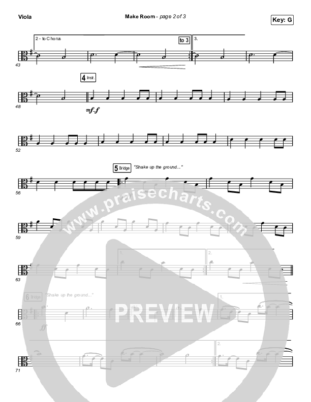 Make Room (Unison/2-Part Choir) Viola (Community Music / Arr. Luke Gambill)